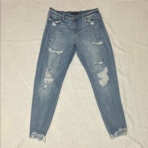 Judy Blue Distressed Boyfriend Jeans - Light Blue - Size 9/29